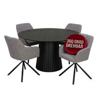 ESSZIMMER-SET Cuneo und Andria - Schwarz/Grau, Holz (120/75/120cm) - Mr. Deko