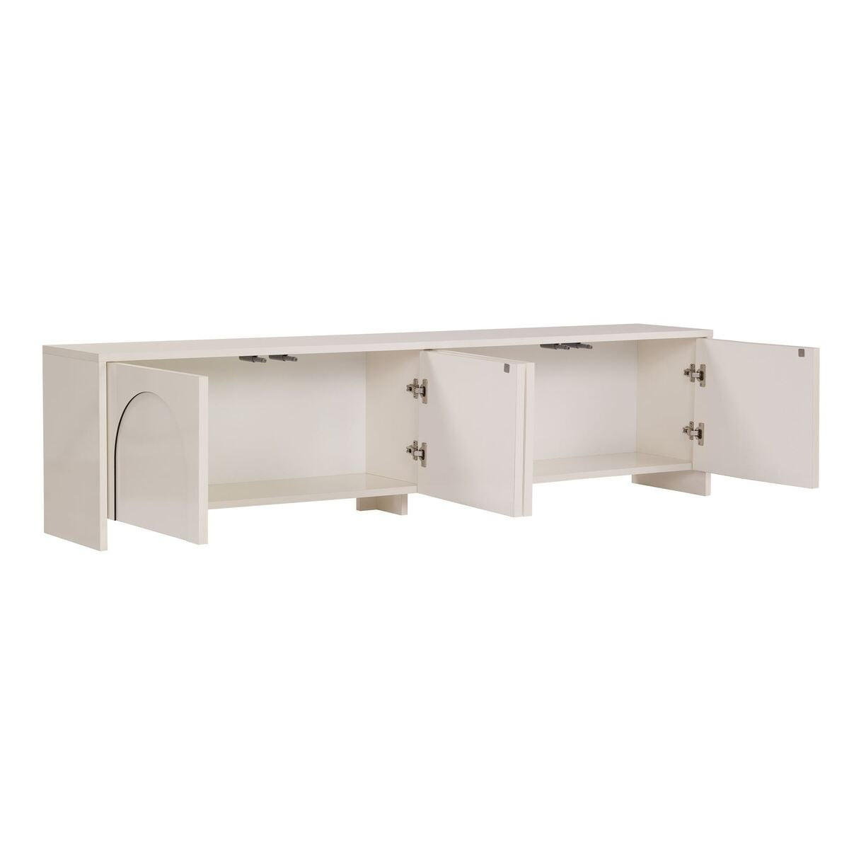 TV-MÖBEL 4 Türen, cremefarben 32/45/180 cm - Beige, Holzwerkstoff (32/45/43cm) - Calicosy