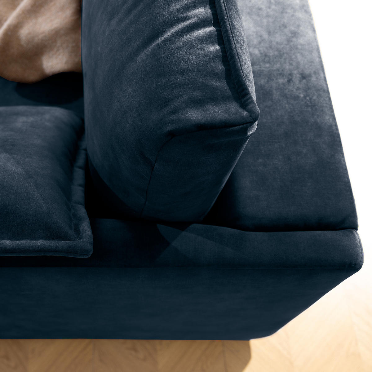 3-SITZER SOFA - Blau/Schwarz, Kunststoff/Textil (219/84/117cm) - home24