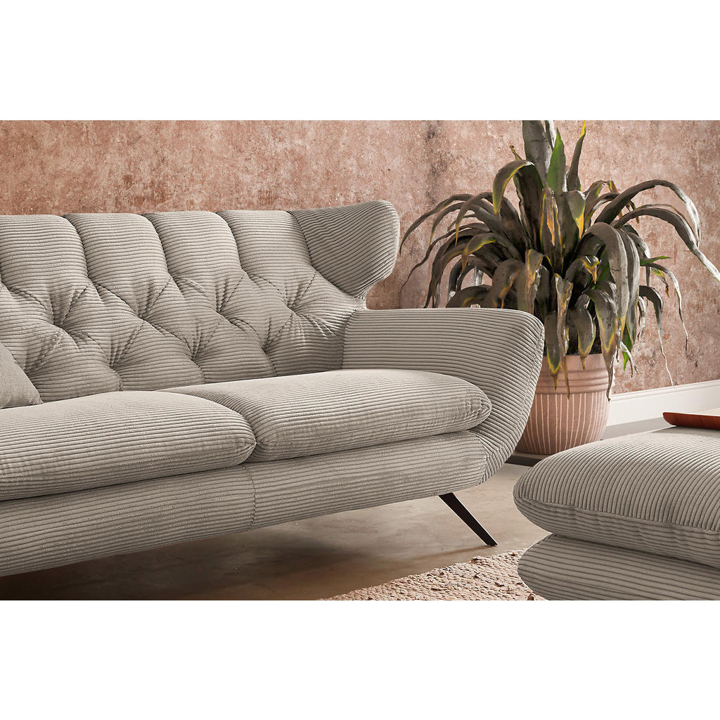 Thumbnail - Kawola Sofa, Greige, Textil, Echtholz, Füllung: Komfortschaum, 200x94x95 cm, Wohnzimmer, Sofas & Couches, Sofas