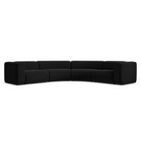 ECKSOFA Samt Stoff Schwarz - Schwarz, Kunststoff/Textil (318/318cm) - Makamii