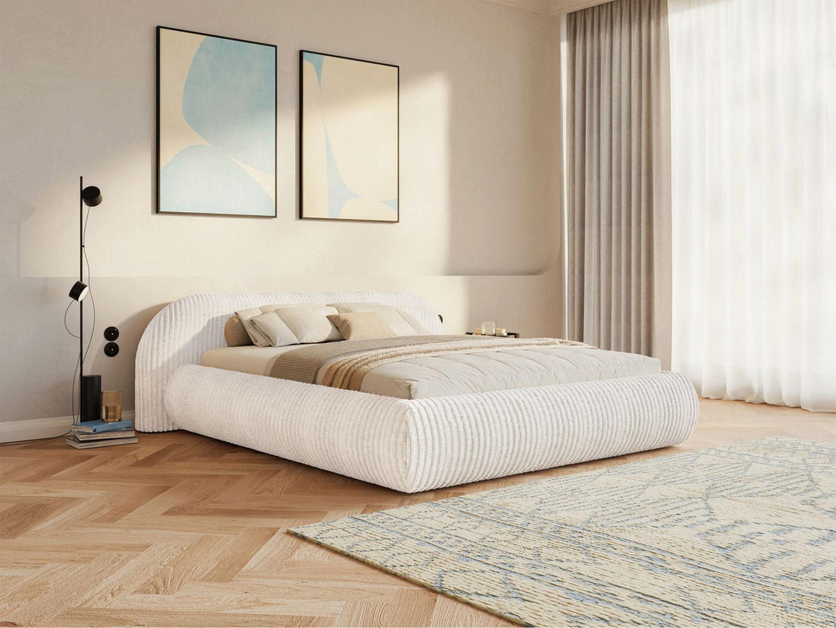 POLSTERBETT Shels Low Creme 140x200 cm - Creme/Schwarz, Kunststoff/Textil (140/200cm) - Selsey