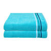 DUSCHTUCHSET Skyline Color - 2-teilig - 70 x 140 cm - Türkis - Türkis, Textil (70/140cm) - SCHIESSER