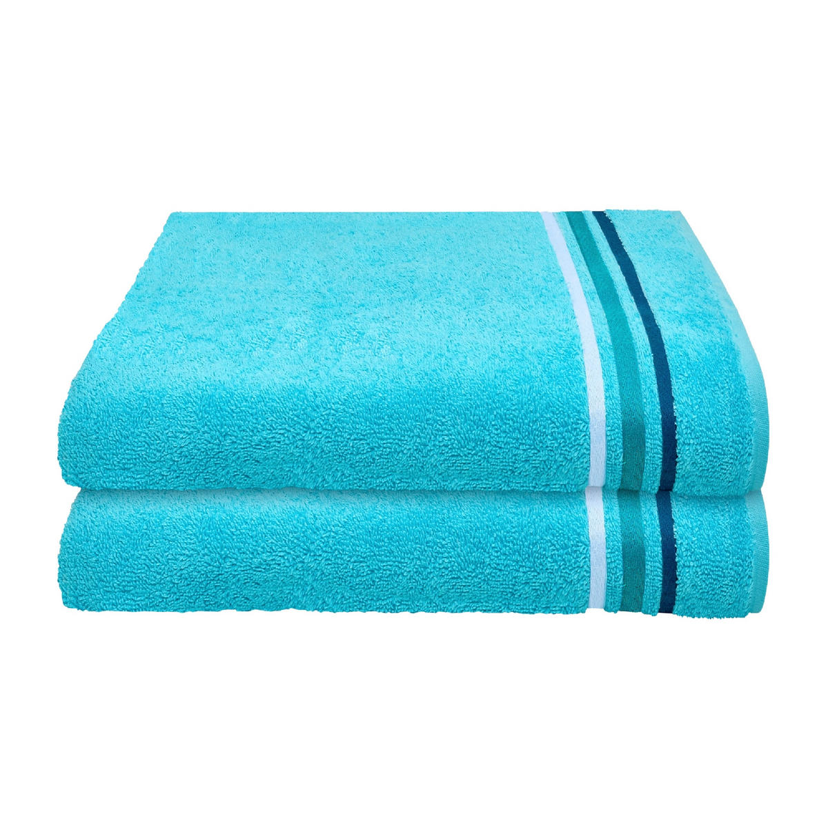 DUSCHTUCHSET Skyline Color - 2-teilig - 70 x 140 cm - Türkis - Türkis, Textil (70/140cm) - SCHIESSER