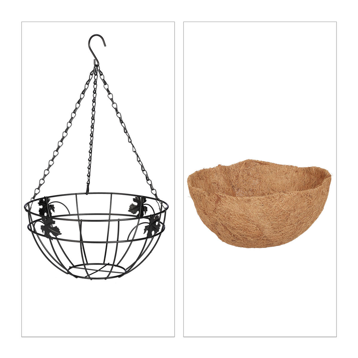 3XBLUMENAMPEL - Multicolor, Textil/Metall (31/48/31cm) - Relaxdays