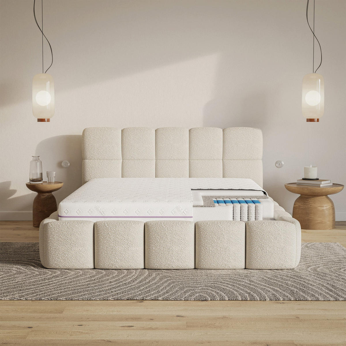 MATRATZE Somtiple 180x200 cm - Weiß, Kunststoff (180/200cm) - Selsey