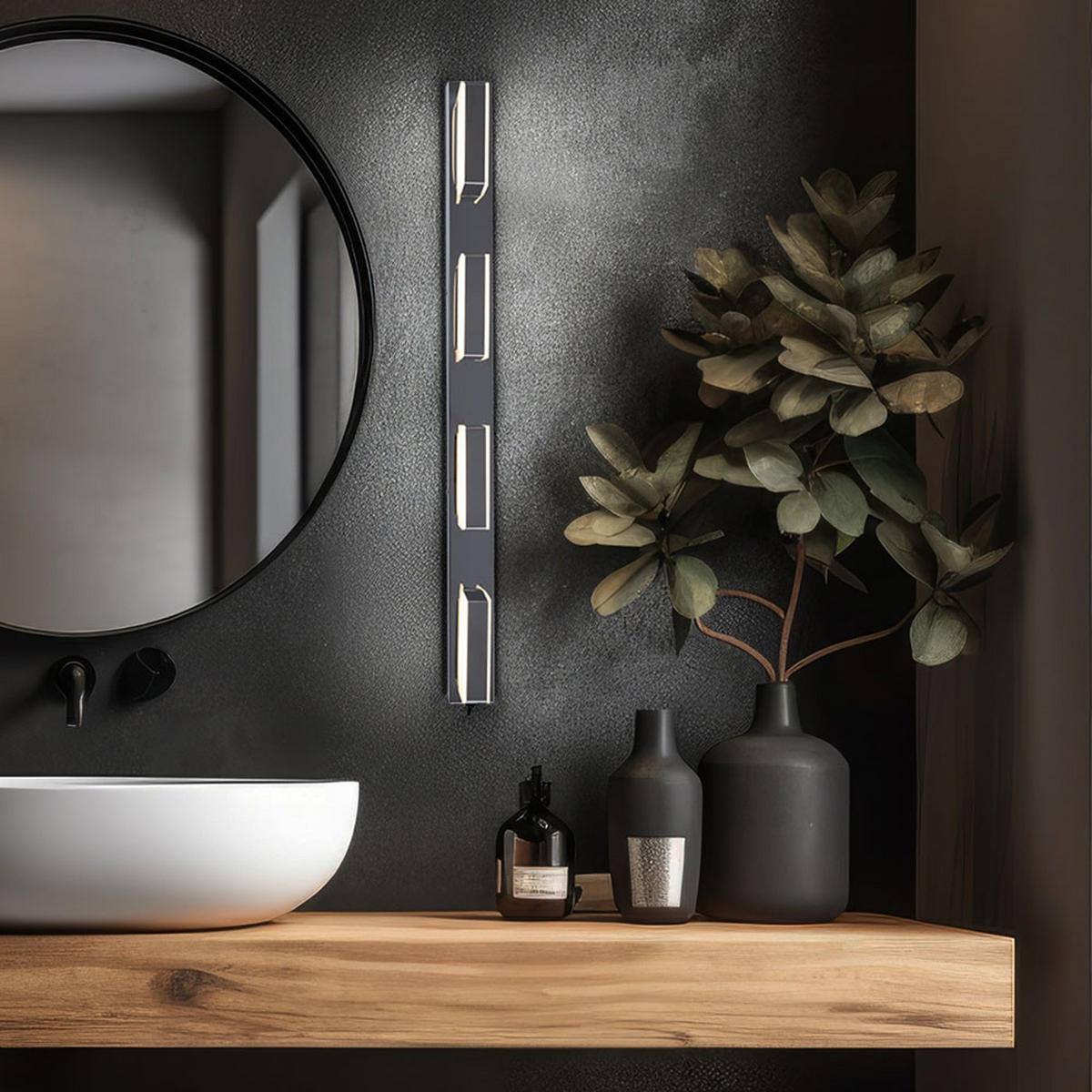 LED WANDLEUCHTE Harper Chrom satiniert Silber - Silberfarben, Metall (68/5/68cm) - Globo Lighting