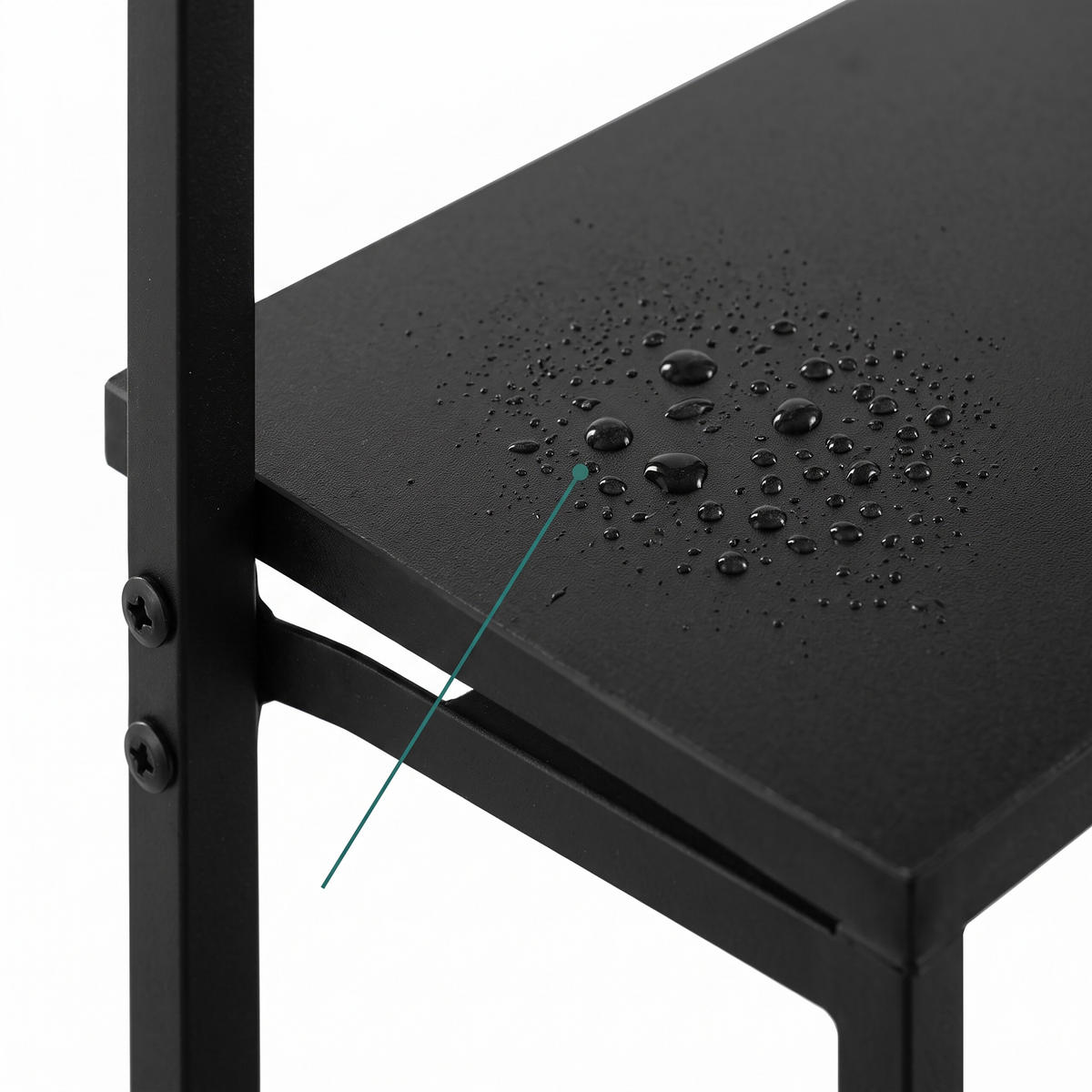 WASCHMASCHINENREGAL Schwarz 3 Ablagen MDF Metall - Schwarz, Holzwerkstoff/Metall (65/157/28cm) - Relaxdays