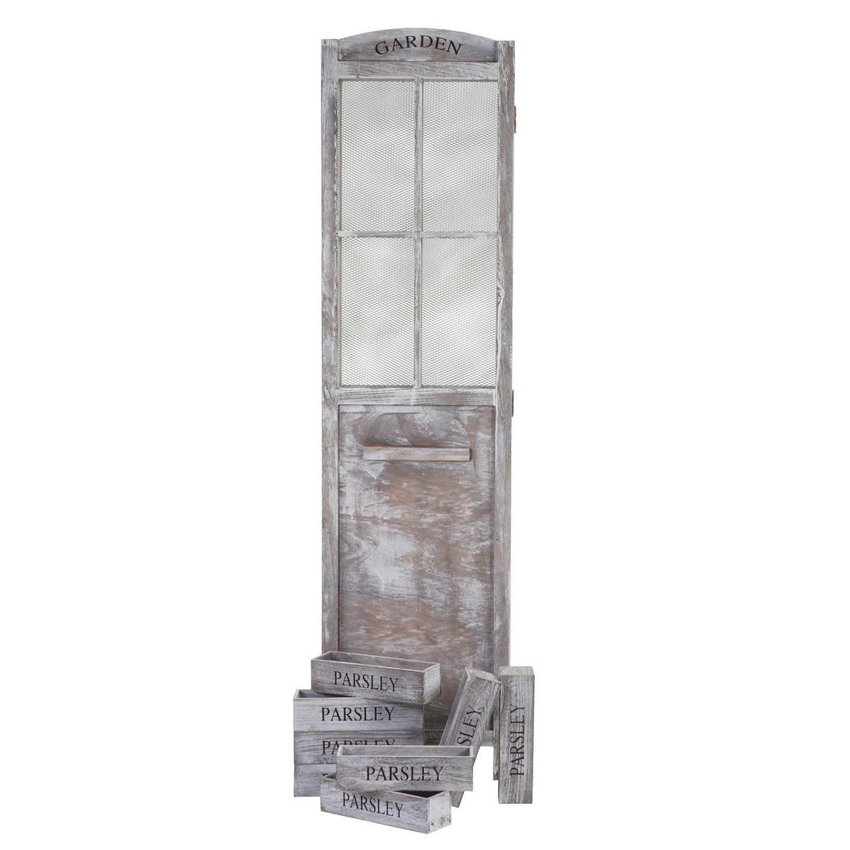 PARAVENT Grau, Braun - Braun/Grau, Holz (180/170/22cm) - MCW