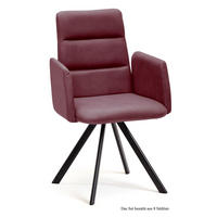 ARMLEHNSTUHL drehbar (8er-Set) Desta 52x92x60 Schwarz/Marsala - Brombeere/Schwarz, Kunststoff (60/92/52cm) - 58aufmkessel