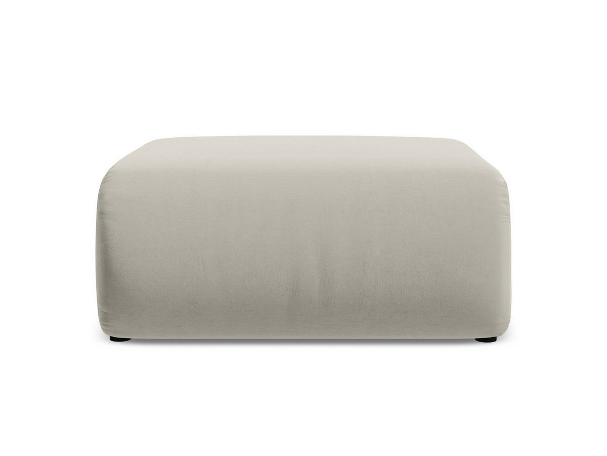 POUF Samt Stoff Creme - Perlmutt/Creme, Kunststoff/Textil (94/40/89cm) - Makamii