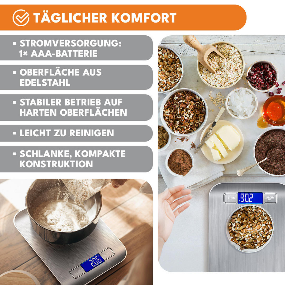 KÜCHENWAAGE - Silberfarben, Metall - KRUMAD