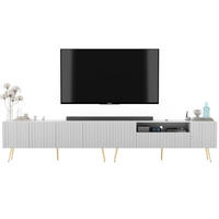 TV-LOWBOARD 2er-Set Elpis2 Weiß matt mit goldenen Metallbeinen150 cm - Goldfarben/Weiß, Holzwerkstoff (300/60.5/36.5cm) - Meble Lindner