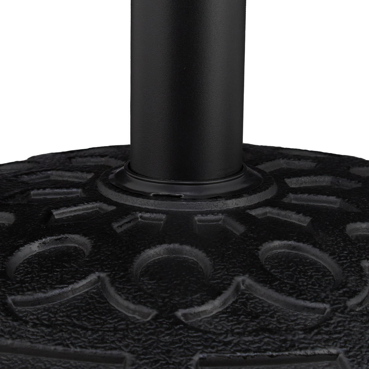 STOJAN na slnečník - čierna, kov/plast (48.5/48.5cm) - Relaxdays