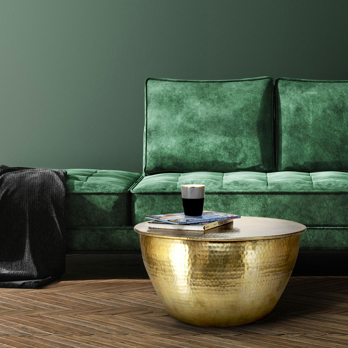 COUCHTISCH - Goldfarben, Metall (59/59/30.5cm) - WOMO-DESIGN