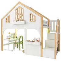 ETAGENBETT 90/200 cm Weiß aus Kiefernholz mit Stauraumtreppe und LED-Beleuchtung - Weiß, Holzwerkstoff (90/200cm) - OKWISH
