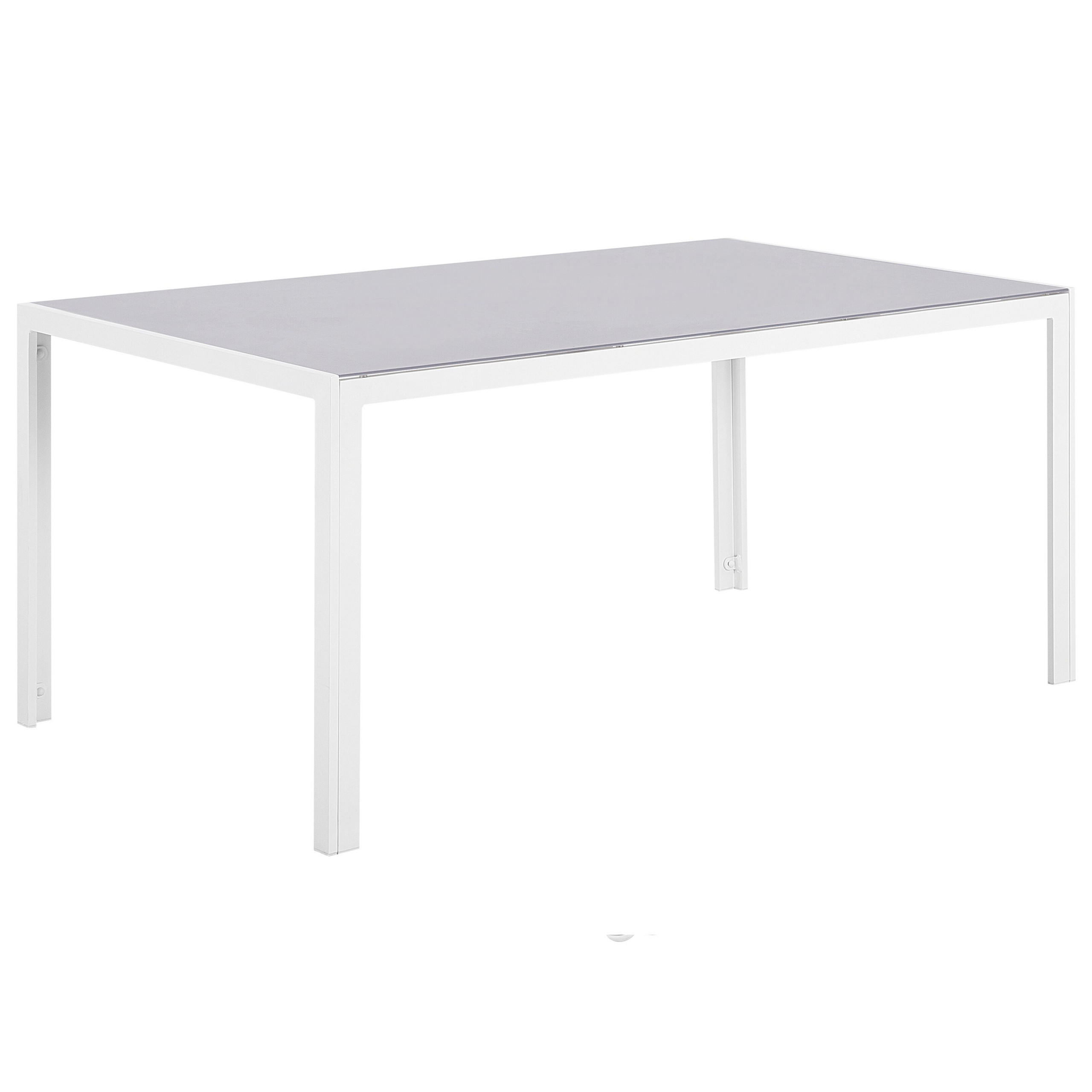 GARTENTISCH Glas grau 160/90 cm Catania - Grau, Glas (91/160/71cm) - Beliani