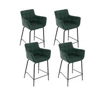 BARHOCKER 4er Set Grün Frottee mit Metallfüßen - Grün, Textil (50/93.5/55cm)