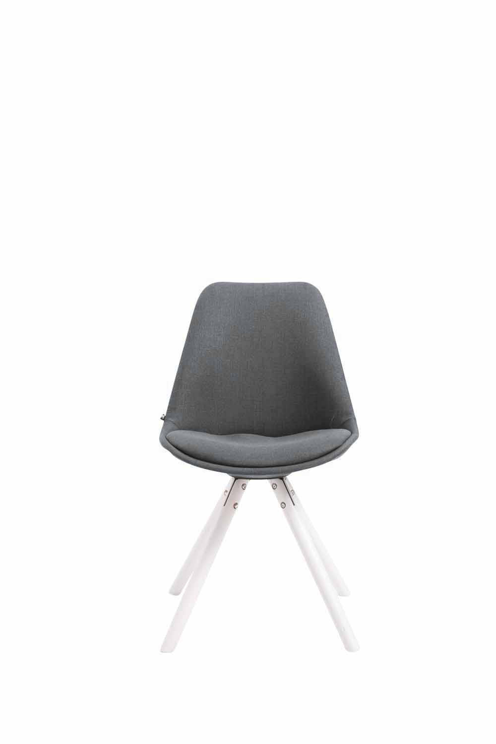 BESUCHERSTUHL Toulon Stoff, Gestell Buchenholz Weiß rund Dunkelgrau - Dunkelgrau/Weiß, Holz/Buchenholz (48/83/56cm) - TPFLiving