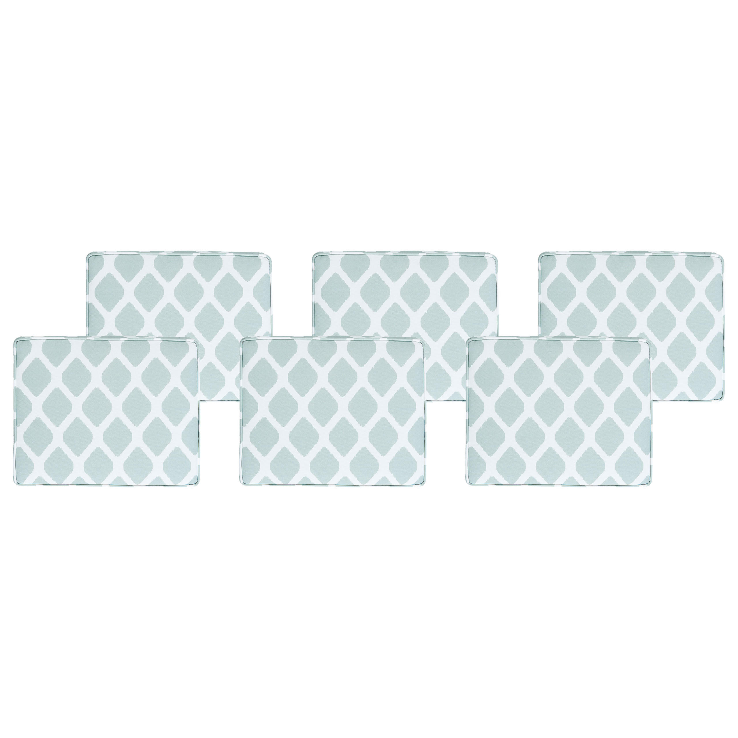 GARTENSTUHLKISSEN 6er-Set Mintgrün 39/31 cm Tolve - Weiß/Mintgrün, Textil (39/5/31cm) - Beliani