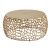 COUCHTISCH mit Aststruktur, lackiertes Aluminium, handgefertigt, Ablagefläche, Gold 66x66x30 cm - Goldfarben, Metall (66/66/30cm) - KADIMA DESIGN