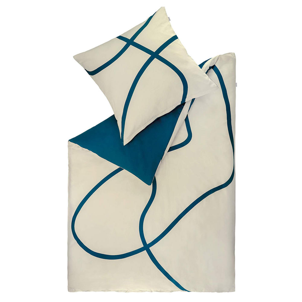SATIN BETTWÄSCHE ARTSY - Petrol, Textil (155/220cm) - Musterring