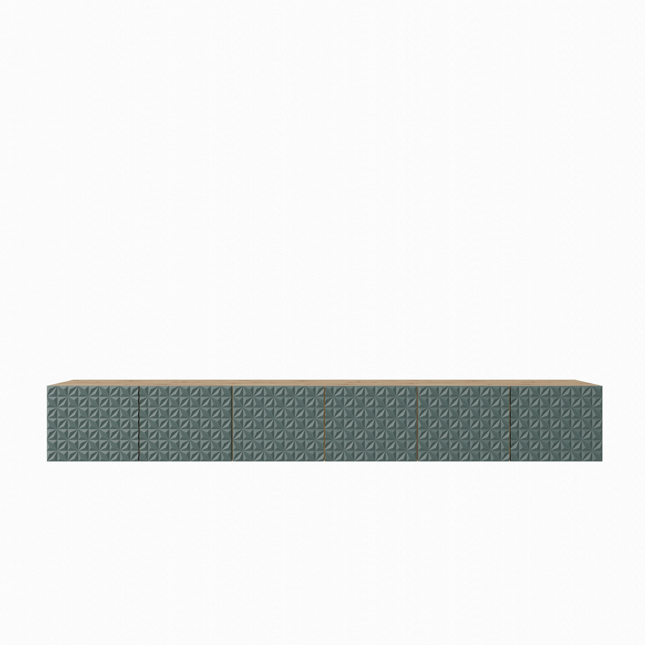 Masseno Lowboard Eiche Artisan, Grün 300x41x40 cm