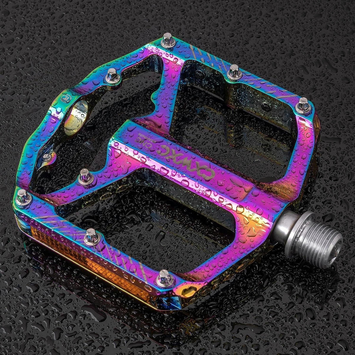 FAHRRADPEDALE 9/16 Zoll CNC Aluminium Regenbogenfarben - Multicolor, Metall (9/2/10cm)