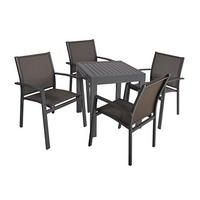 GARTEN-SITZGRUPPE Chiara 5-teilig Gartenmöbel-Set - Dunkelgrau, Kunststoff - DELUKE