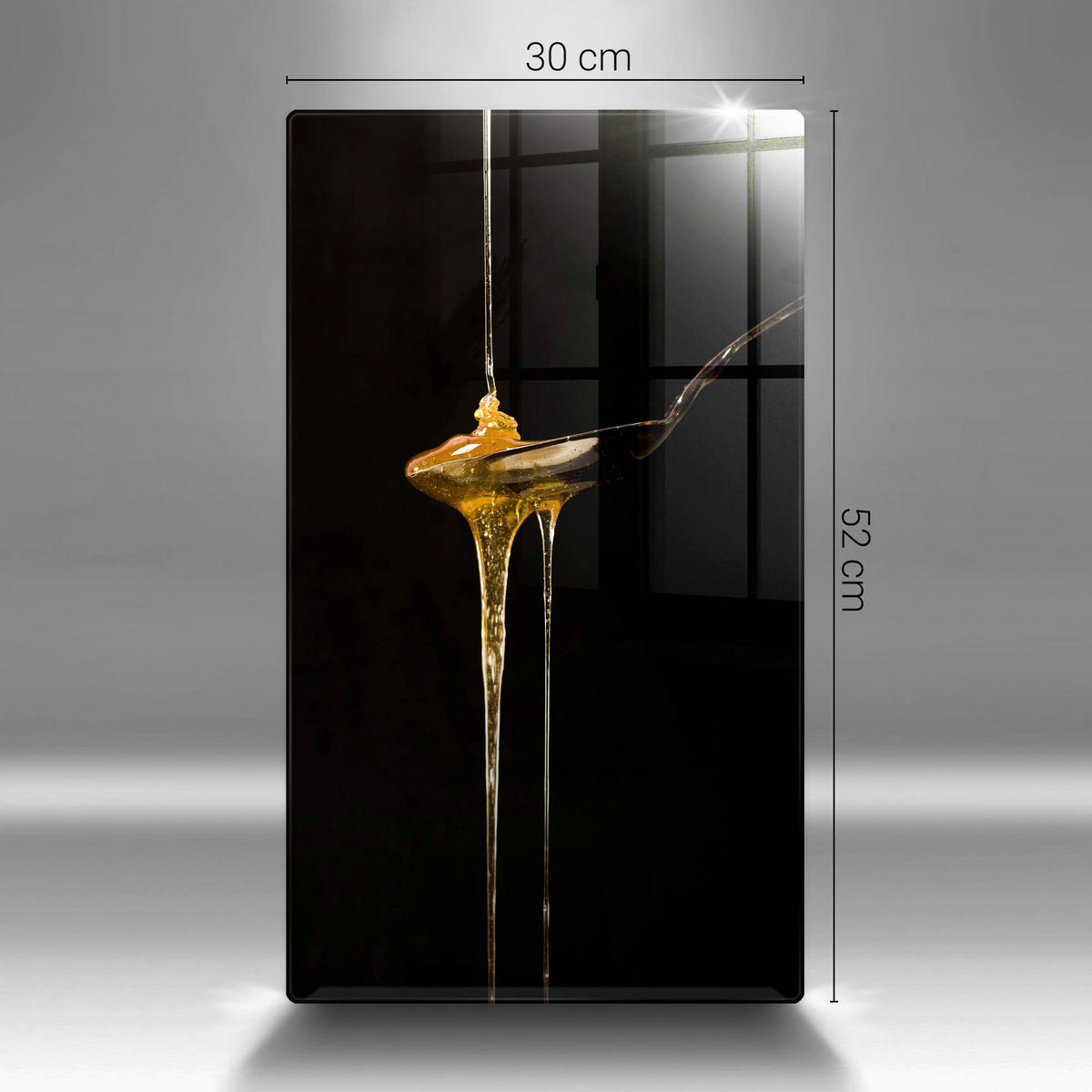 GLASPLATTE 30x52 cm Teelöffel Honig - Multicolor, Glas (30/52cm) - Wallfluent