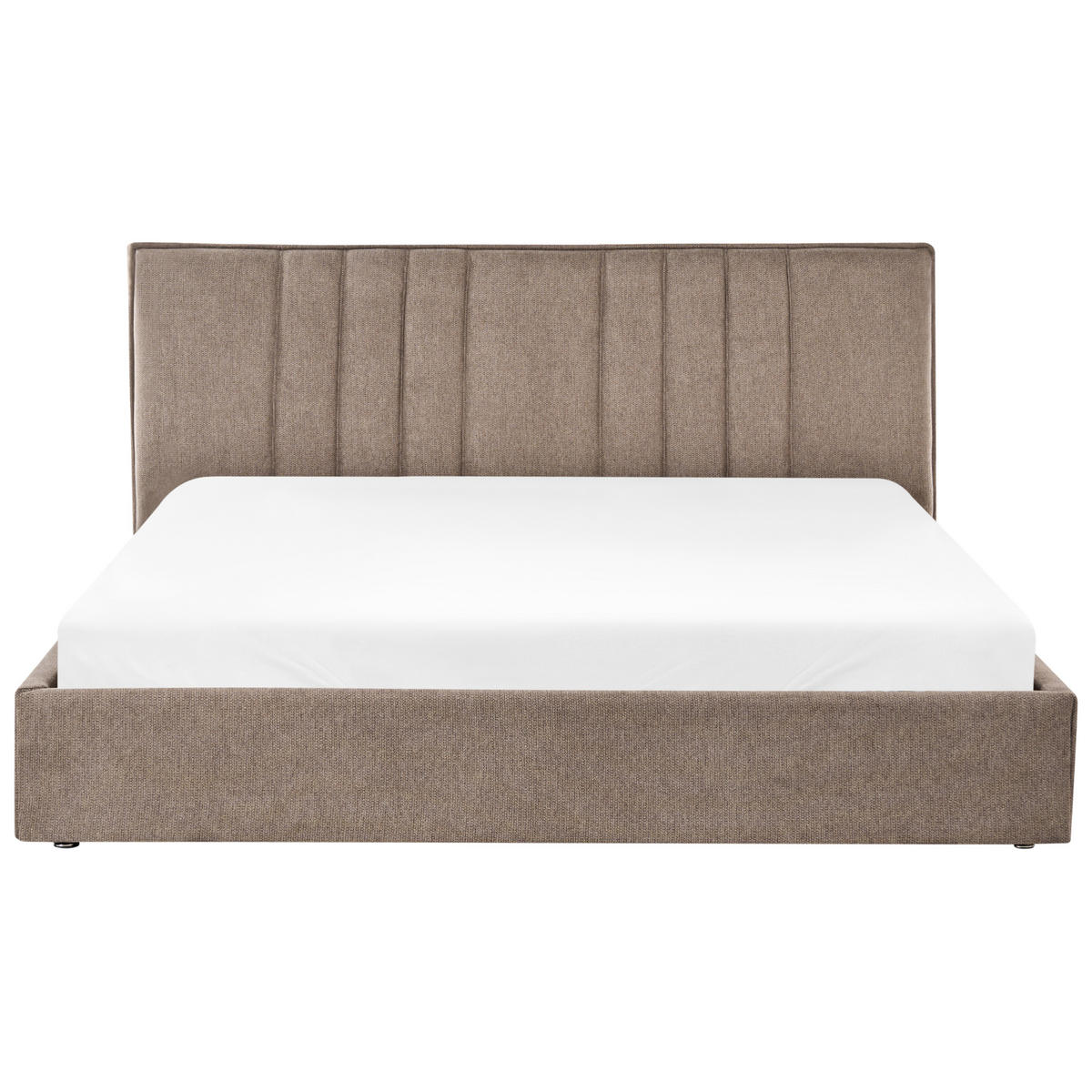 BETT mit Stauraum 180/200 cm Taupe Tarascon - Taupe, Textil (180/200cm) - Beliani