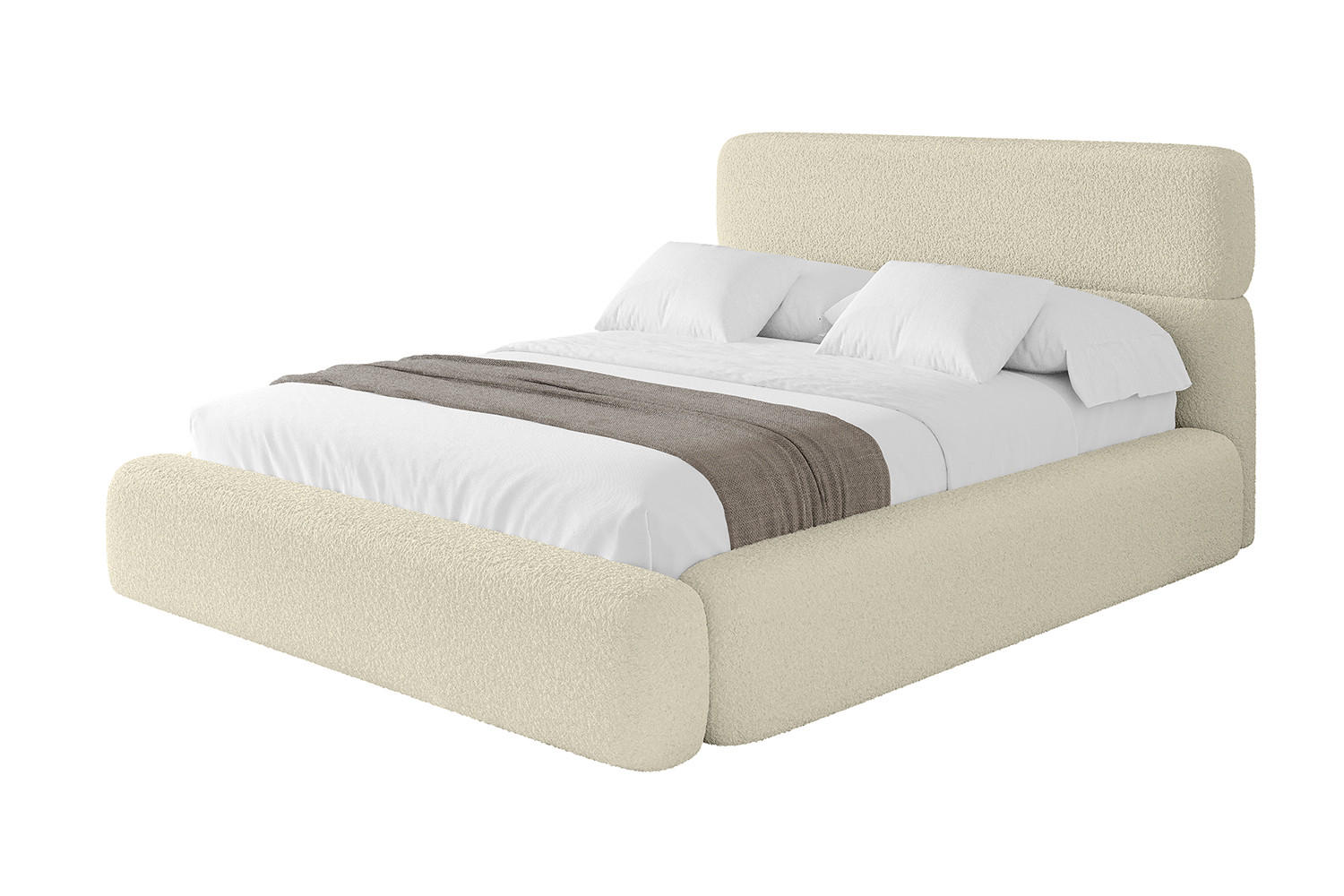 POLSTERBETT mit Bettkasten und Lattenrost, Bett mit Matratze H3/H4 - ENORA 180x200 Beige - Taupe, Holzwerkstoff/Textil (180/200cm) - ALTDECOR