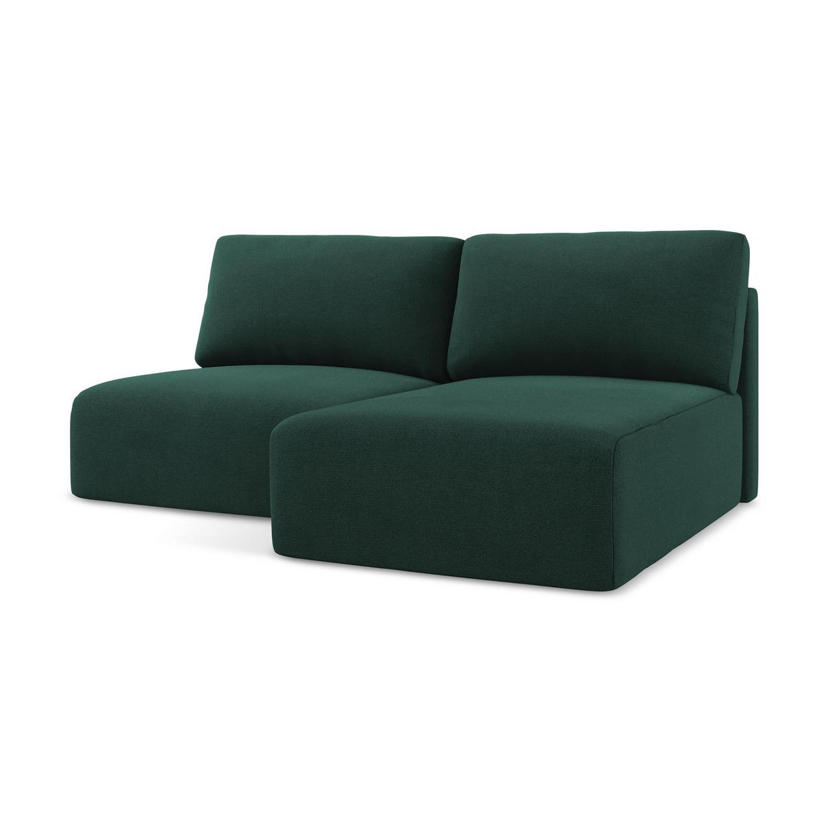 ECKSOFA mit Schlaffunktion rechts Strukturstoff Stoff Grün - Dunkelgrün/Schwarz, Kunststoff/Textil (210/149cm) - LaMiaSofa