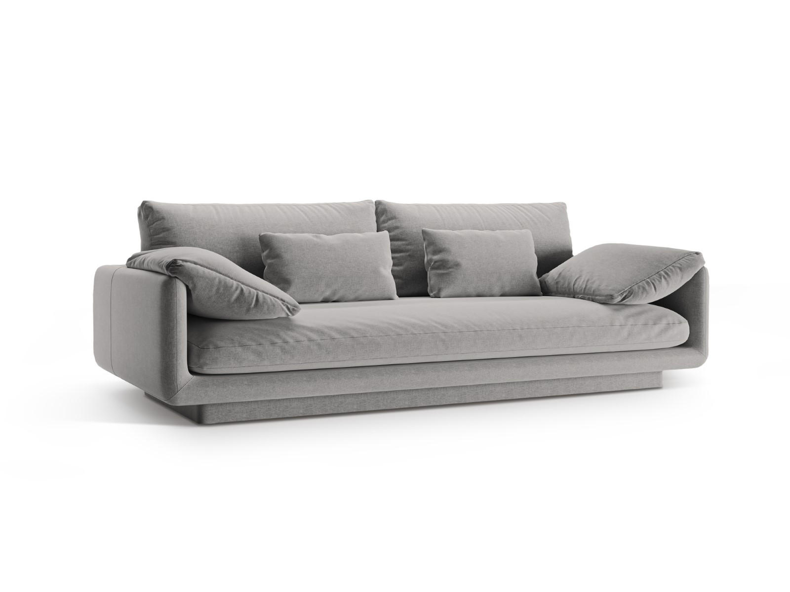 SOFA Torino aus strukturiertem Stoff hellgrau 3 Sitzplätze - Hellgrau, Textil (103/83/220cm) - Micadoni