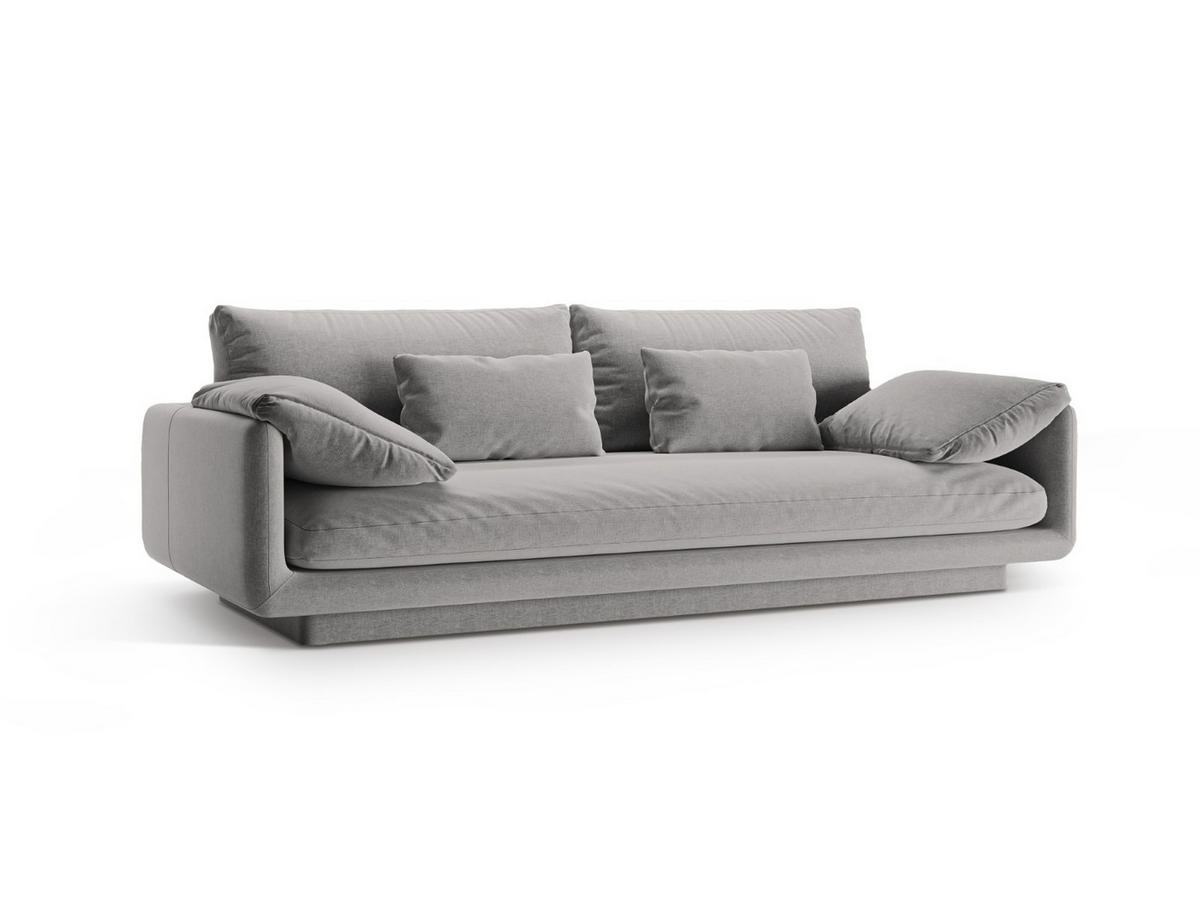SOFA Torino aus strukturiertem Stoff hellgrau 3 Sitzplätze - Hellgrau, Textil (103/83/220cm) - Micadoni