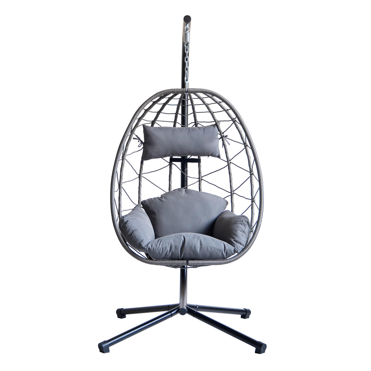 HÄNGESESSEL Rattan - Schwarz - Schwarz, Metall (97/197/138cm) - Nordlys