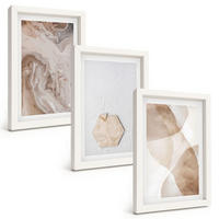 BILDER SET 3er Set - 20x30 cm Weißer Rahmen - Designerabstraktion der Natur - Weiß, Kunststoff (20/30cm) - TULUP