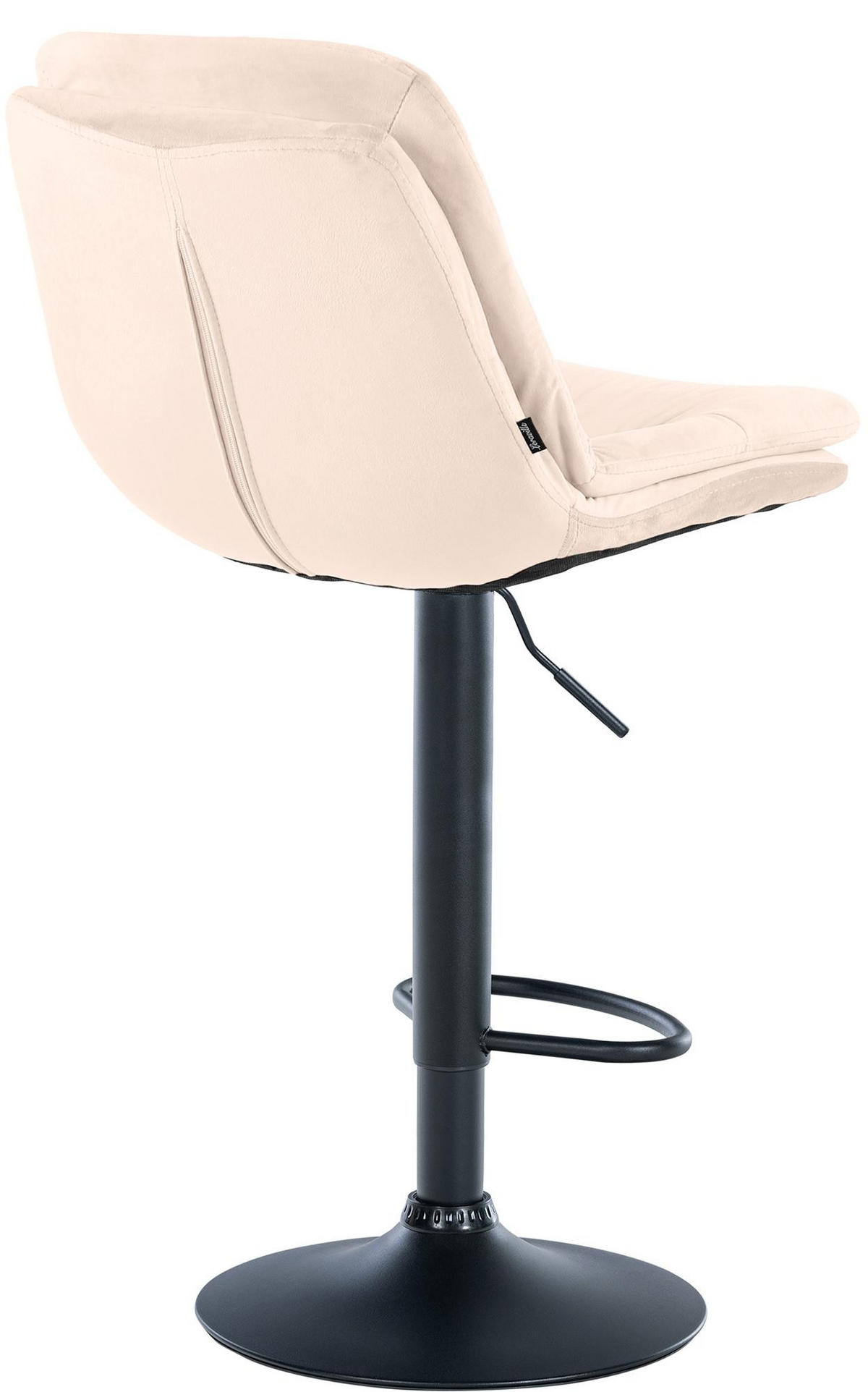 BARHOCKER Samt creme - Creme/Schwarz, Textil (46/94/54cm) - CLP