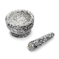 KÜCHENMÖRTEL mit Stößel Granit 13/13/8 cm - Grau, Stein (13/8/13cm) - ZELLER