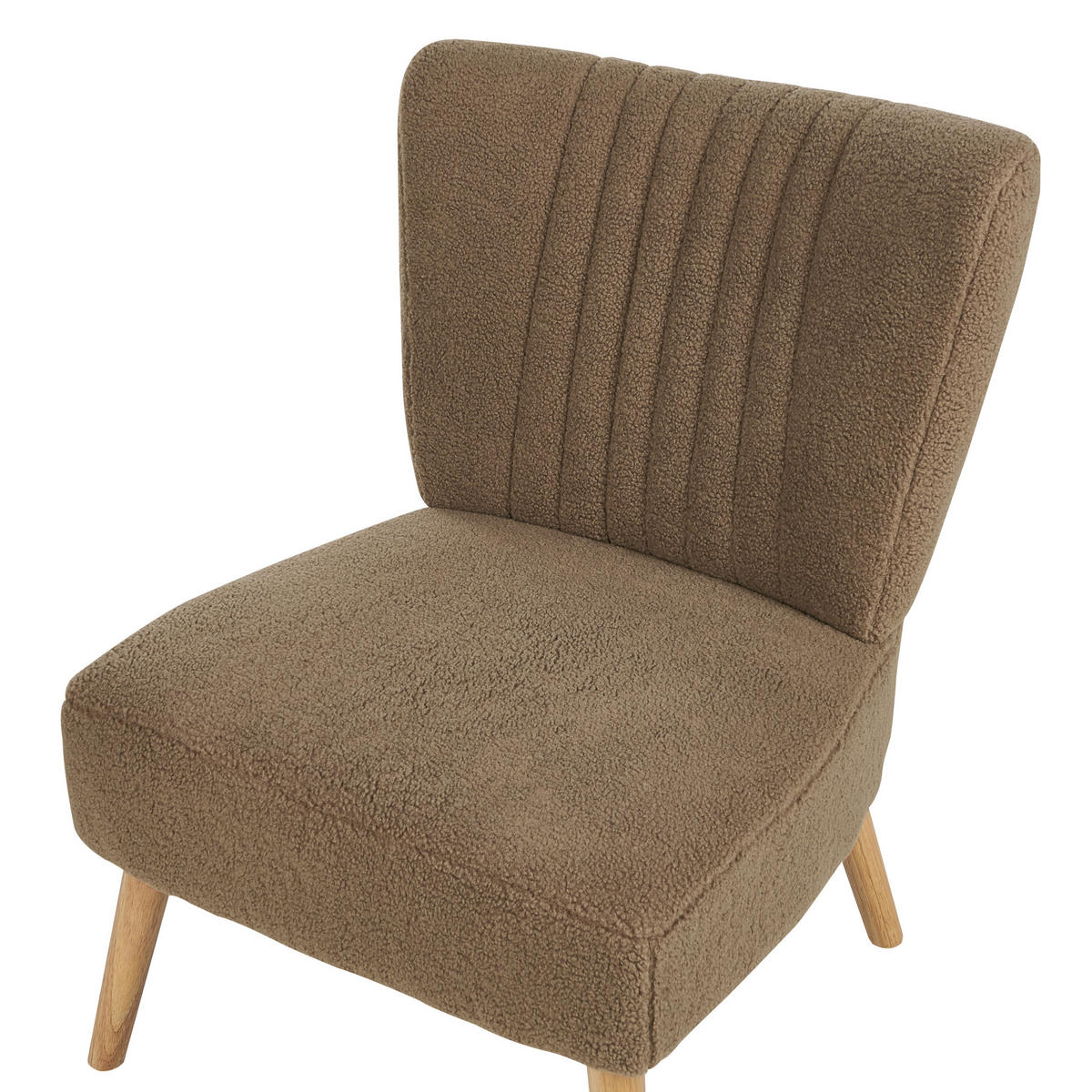 SESSEL Bouclé Braun Vaasa - Hellbraun/Braun, Textil (61/85/60cm) - Beliani