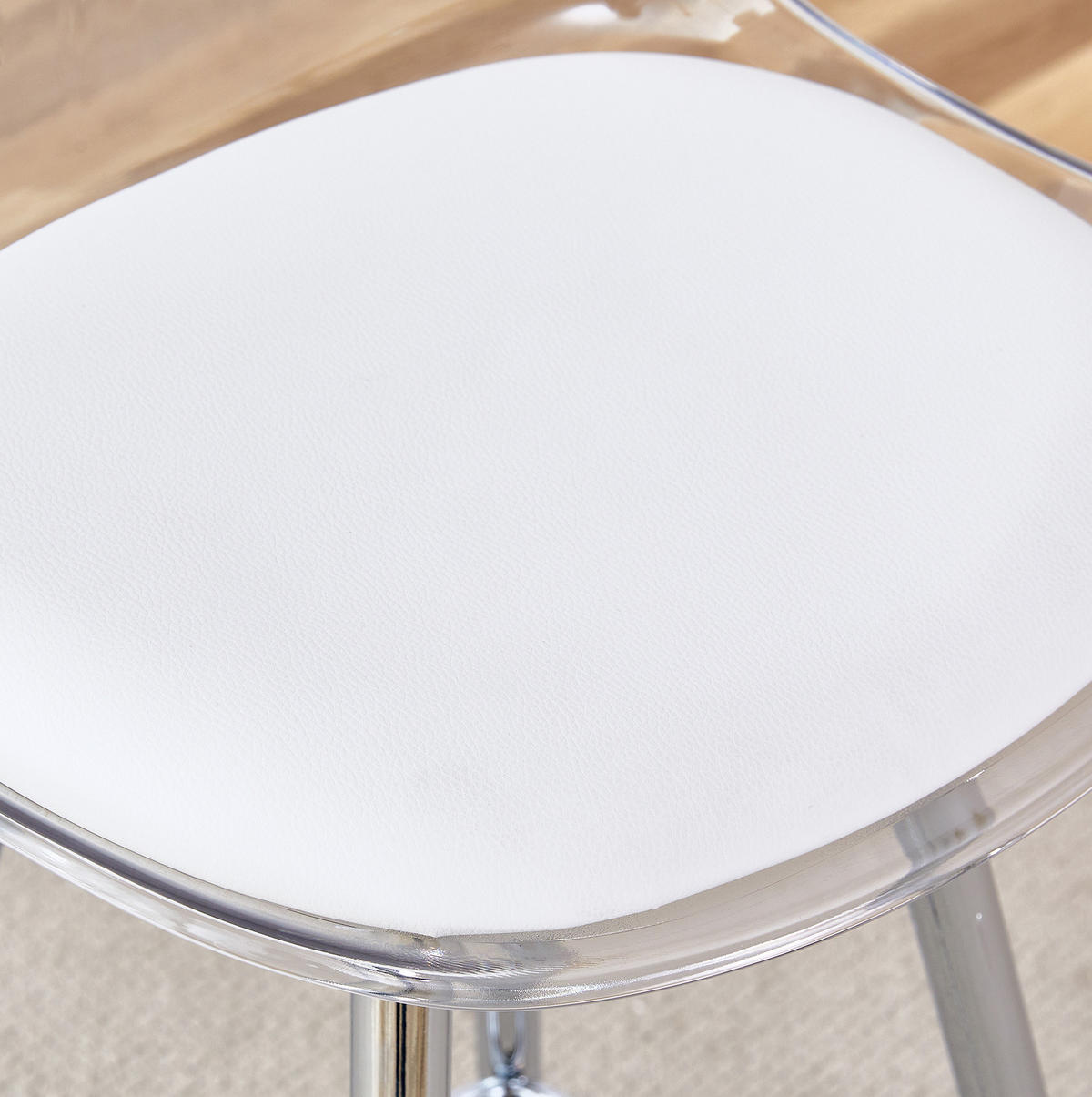 BARHOCKER Transparent mit Fußstütze und Metallgestell - Klar, Metall (33/96.5/38cm) - MIVRAY