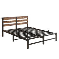 METALLBETT 140/190 cm Braun mit LED-Beleuchtung, USB-Ladestation und Stauraum unter dem Bett - Braun, Metall (140/190cm) - Oxeza