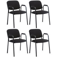 BESUCHERSTUHL 4er Set Stoff schwarz - Schwarz, Textil/Metall (53/79/55cm) - CLP
