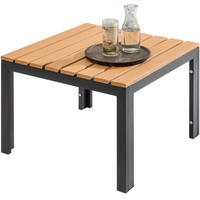 GARTENBEISTELLTISCH ORLANDO LOUNGE Kunststoff Aluminium Natur 60 cm - Braun/Grau, Kunststoff/Metall (60/60/42cm) - riess-ambiente