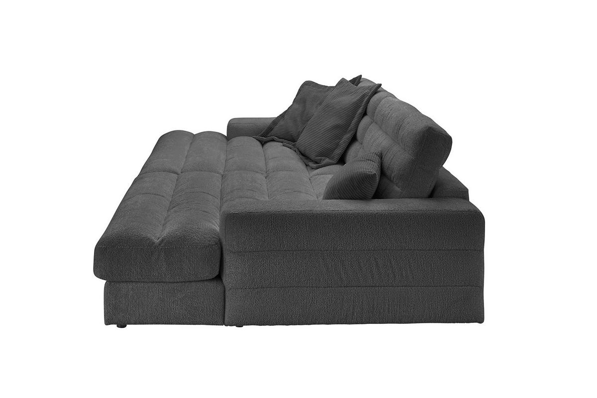 BIG SOFA LANA Schwarz Webstoff - Schwarz, Textil (296/83/178cm) - KAWOLA