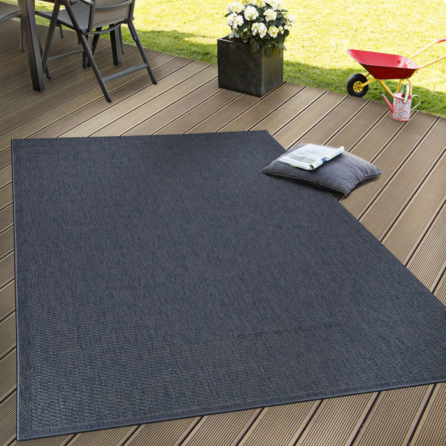 OUTDOORTEPPICH 140/200 cm Timber 125 - Dunkelblau, Textil (140/200cm) - Paco Home