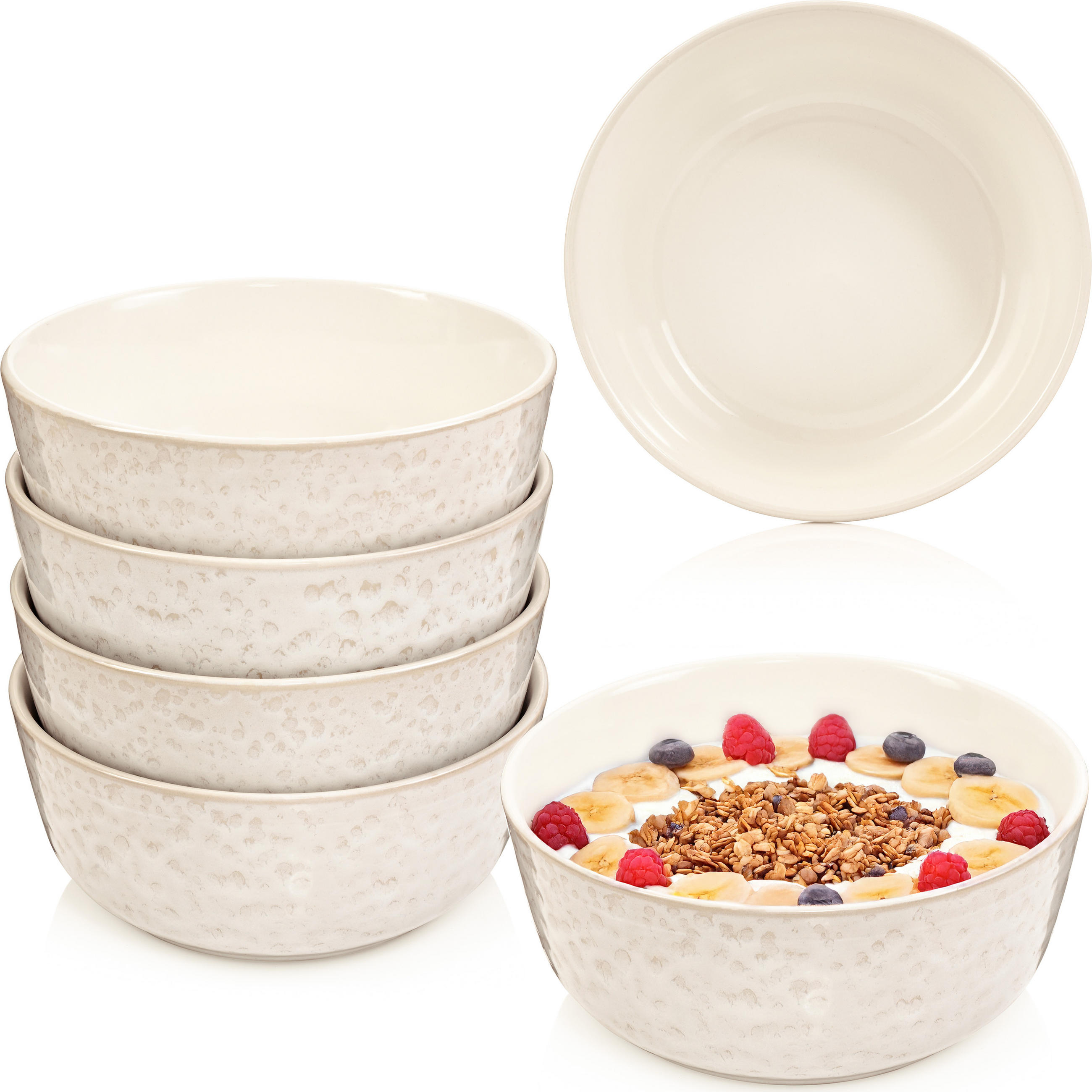SCHALEN SET KEY WEST - 6 teilig aus Steingut - Creme, Stein (16.3cm) - Sänger
