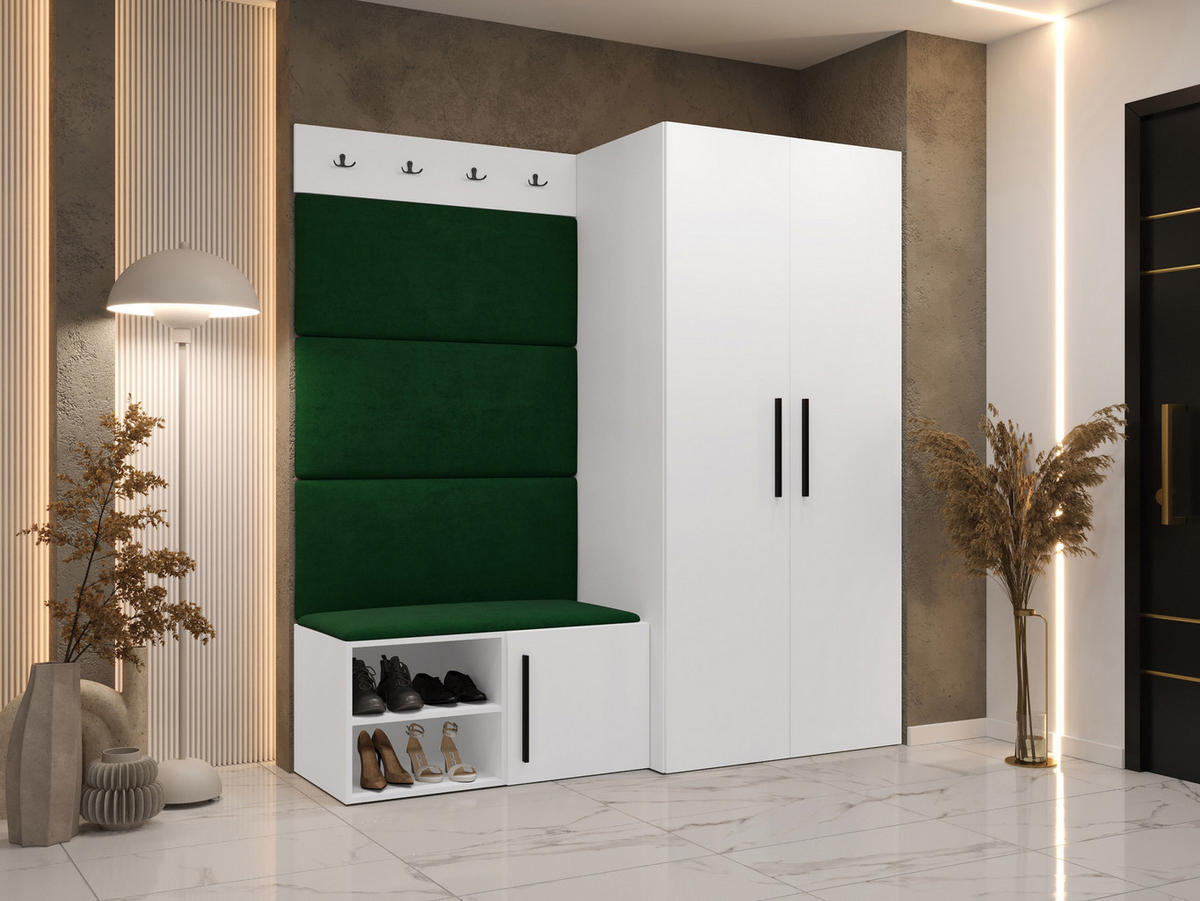 GARDEROBEN-SET Medi I - Schwarz/Weiß, Holzwerkstoff/Kunststoff (80/191/50cm) - MIRJAN24