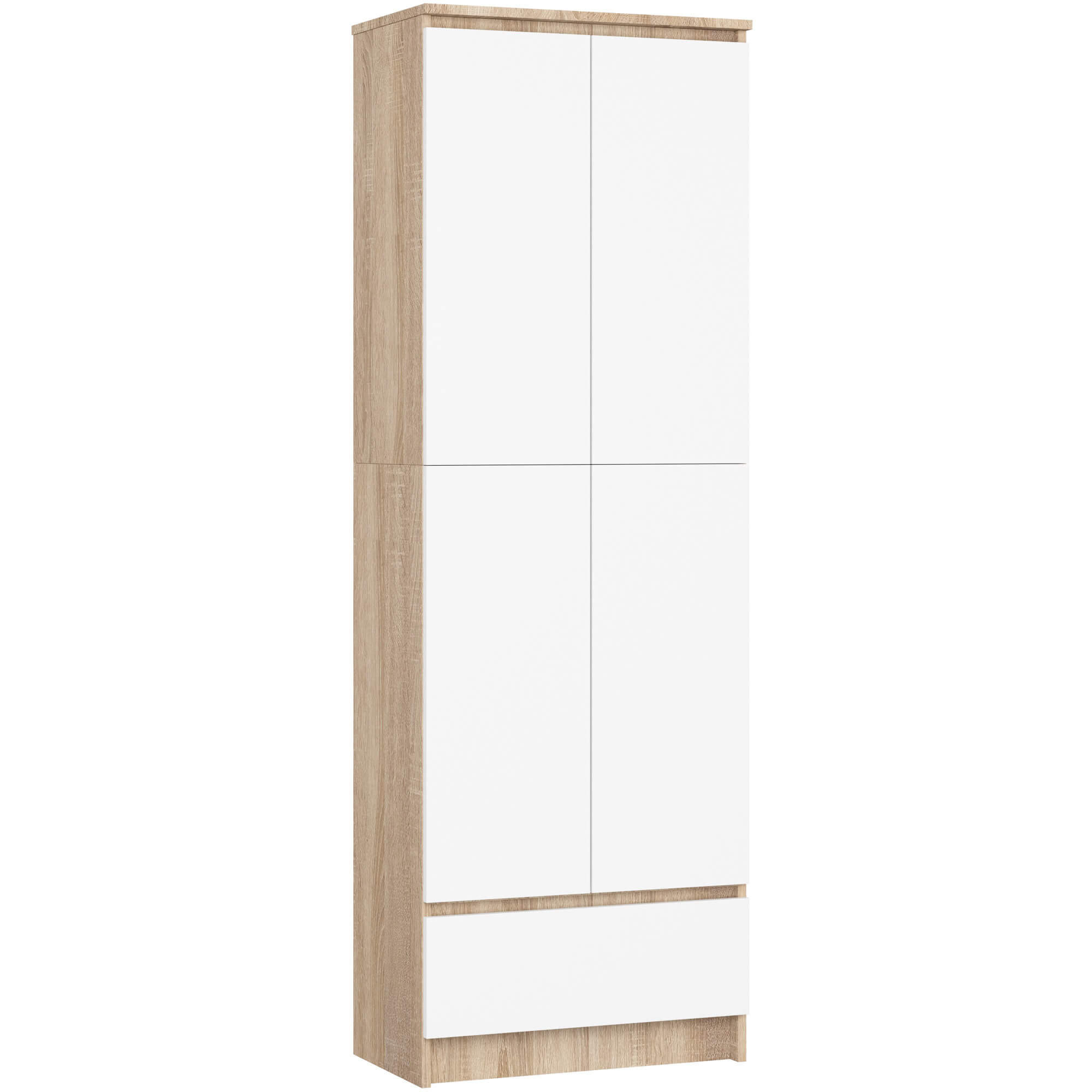 MEHRZWECKSCHRANK Sonoma Eiche, Weiß 60x180x35 cm - Weiß/Sonoma Eiche, Holzwerkstoff (60/180/35cm) - Akord
