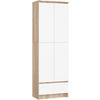 MEHRZWECKSCHRANK Sonoma Eiche, Weiß 60x180x35 cm - Weiß/Sonoma Eiche, Holzwerkstoff (60/180/35cm) - Akord
